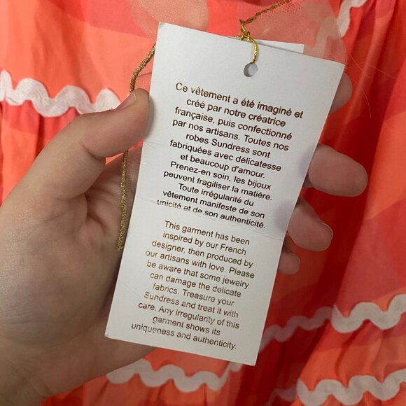 XL/XXL SUNDRESS_OFFICIAL SUNDRESS.US CONSTANCE SHORT DRESS GINGHAM NEON CORAL - Picture 6 of 6